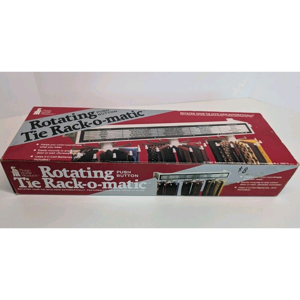 Magic Home Products Rotating Tie Rack-o-matic 1987 Motorized NOS Works Box